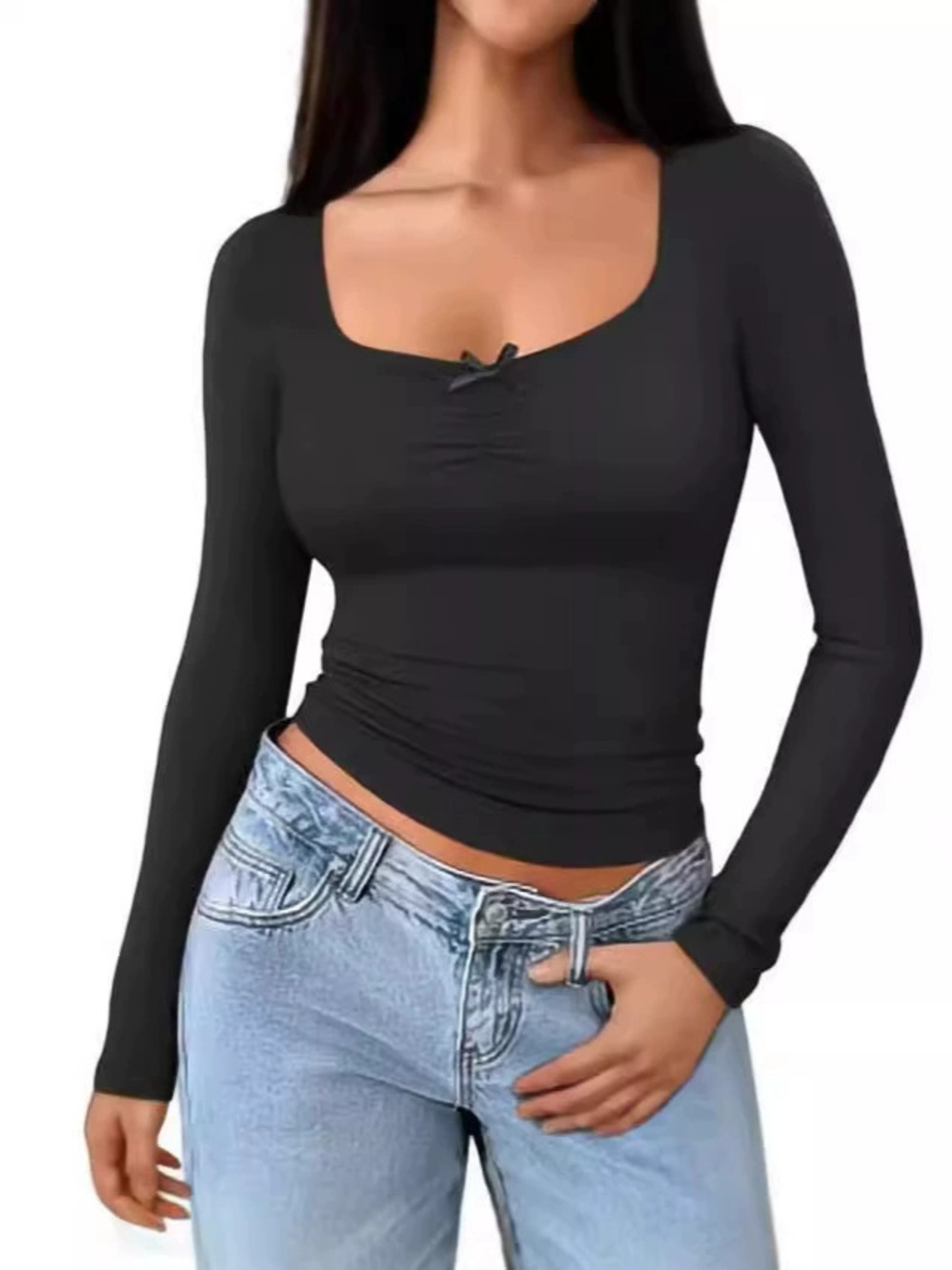ZARA Simple Pure Collared Tee Spring Summer Slim Fit Body Hugging